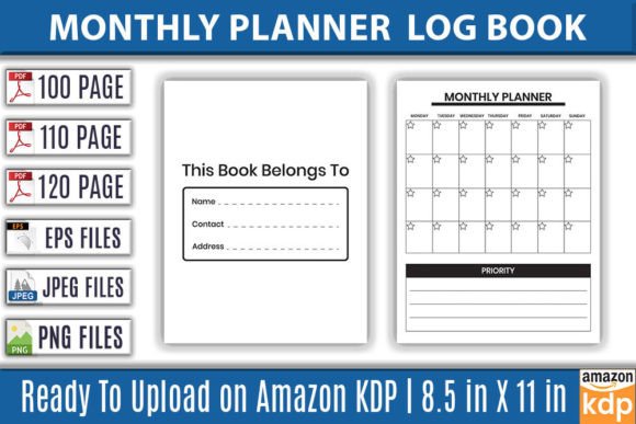 Essential Monthly Planner Log Book Interior for Your Amazon KDP Publishing Workflow