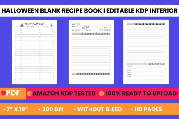 Preserve Your Spooky Seasonal Recipes with Halloween Blank Recipe Book I Interior