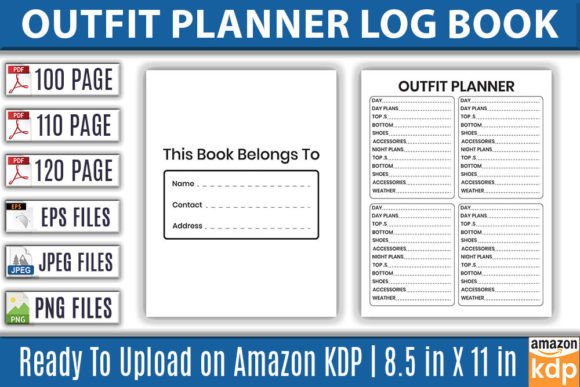 The Ultimate Outfit Planner Log Book KDP Interior for Streamlined Fashion and Business
