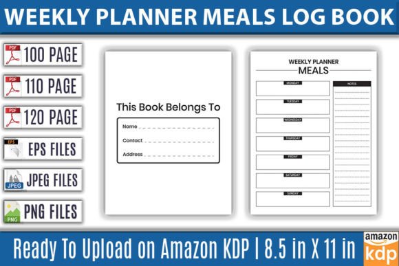 Weekly Planner and Meal Log Book: A KDP Interior Product Overview