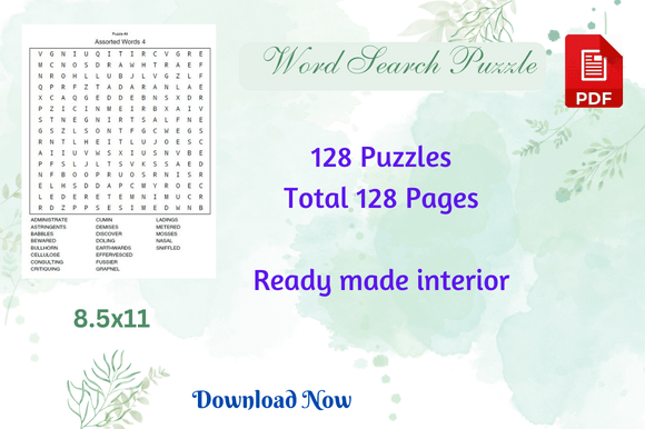 Word Search Puzzles as a Practice of Focus and Pattern Recognition
